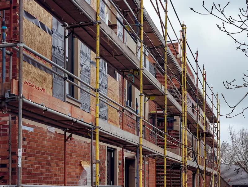External wall insulation on social housing retrofit project